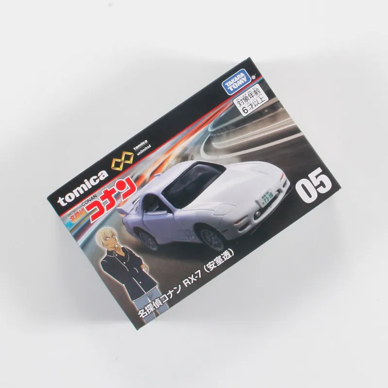 Original TAKARA TOMY Tomica Premium Unlimited 05 Detective Conan Toru Amuro Mazda RX-7 FD3S White 908470 Diecast Model Car