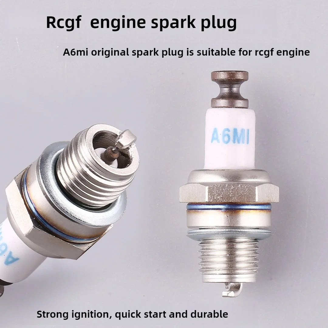 شمعات الإشعال الأصلية للمحرك A6MI رؤوس الإشعال لمحركات RCGF 15BM 20SBM تنطبق على محركات الأجنحة الثابتة للطائرات النموذجية #2