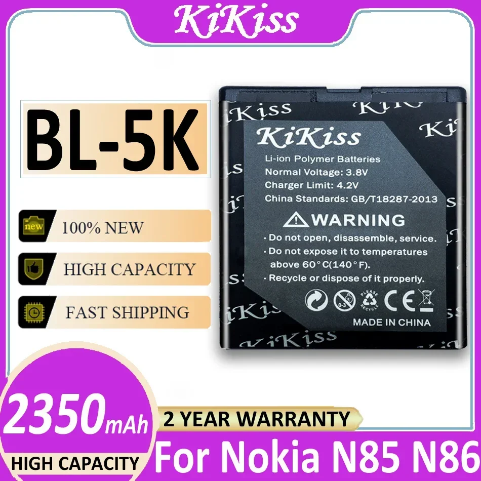 KiKiss 2350 мАч BL-5K BL5K BL 5K Аккумулятор для телефона Nokia N85 N86 8MP N87 2610S 701 Oro C7 C7-00 X7 X7-00 T7 2610S