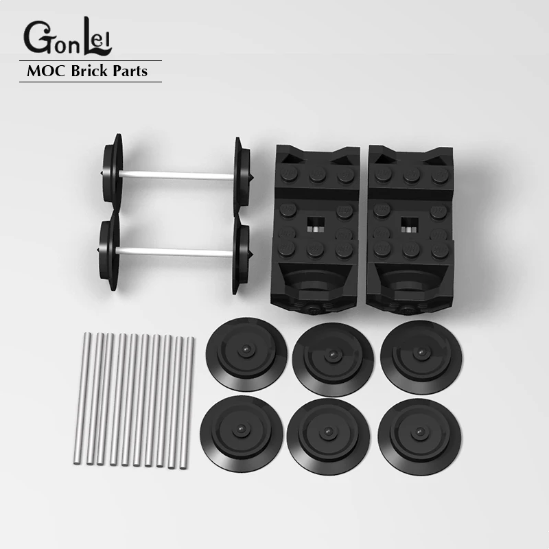 Wholesale 2878 57878 Wheels Holder RC Train 57051 Metal Axle 5x100 LDU fit for 2878C01 Complete Assembly Wheels Set Bricks Toys