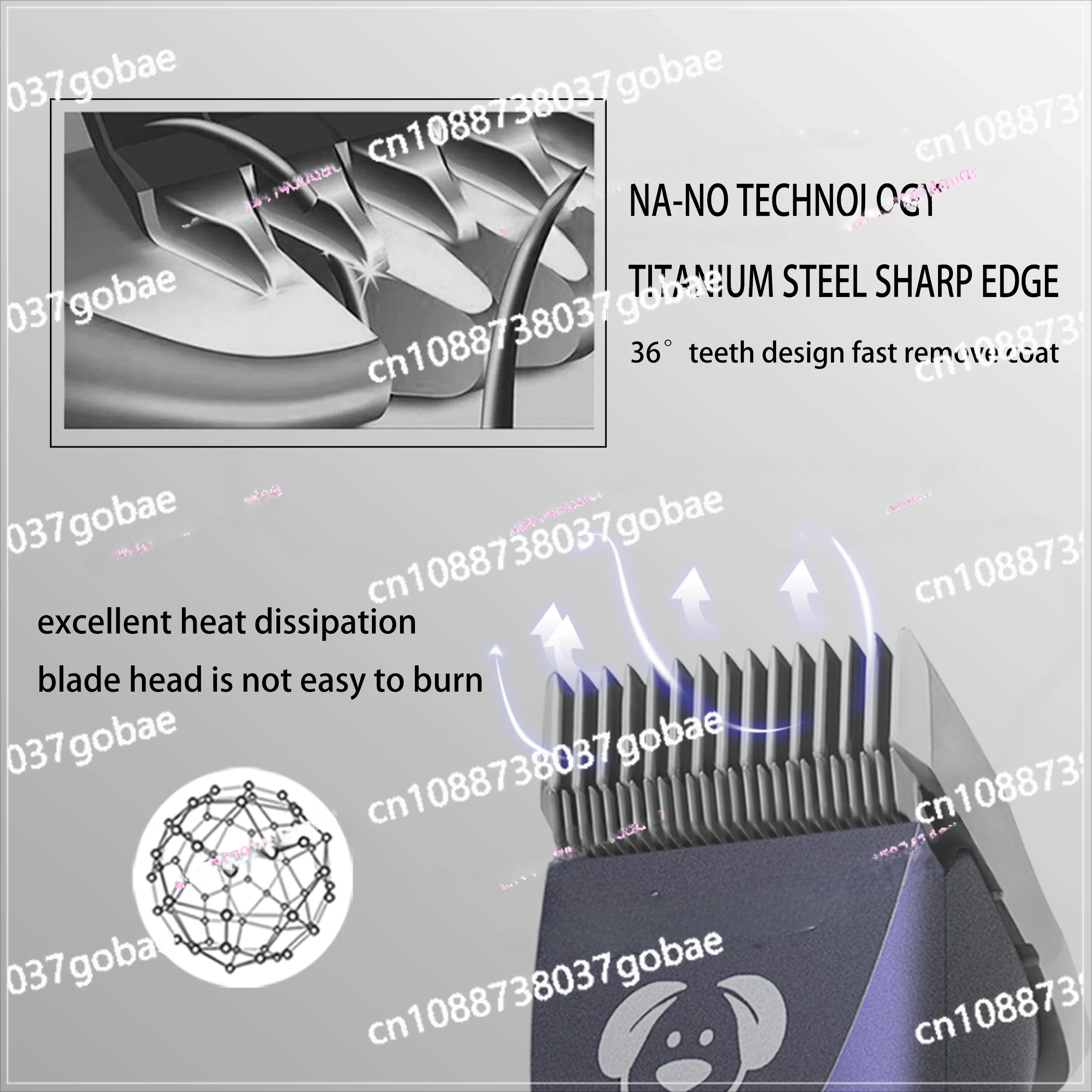 Pet Salon Dog Shaver OEM Professional Dog Grooming Clipper with 4 Super Sharp Titanium Steel Blades Pet Hair Clipper