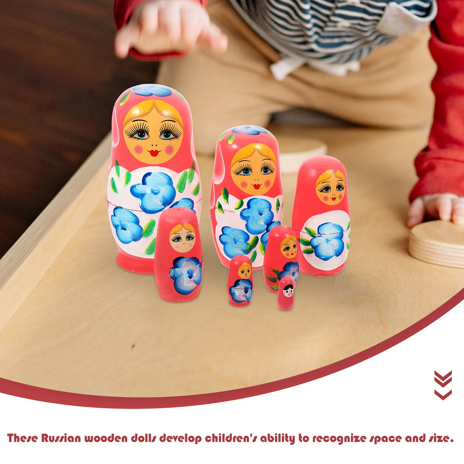 7-laags Matryoshka Russische poppen voor kinderen Kids Ornament Craft Kit Baby handgemaakt nestbaar houten speelgoed