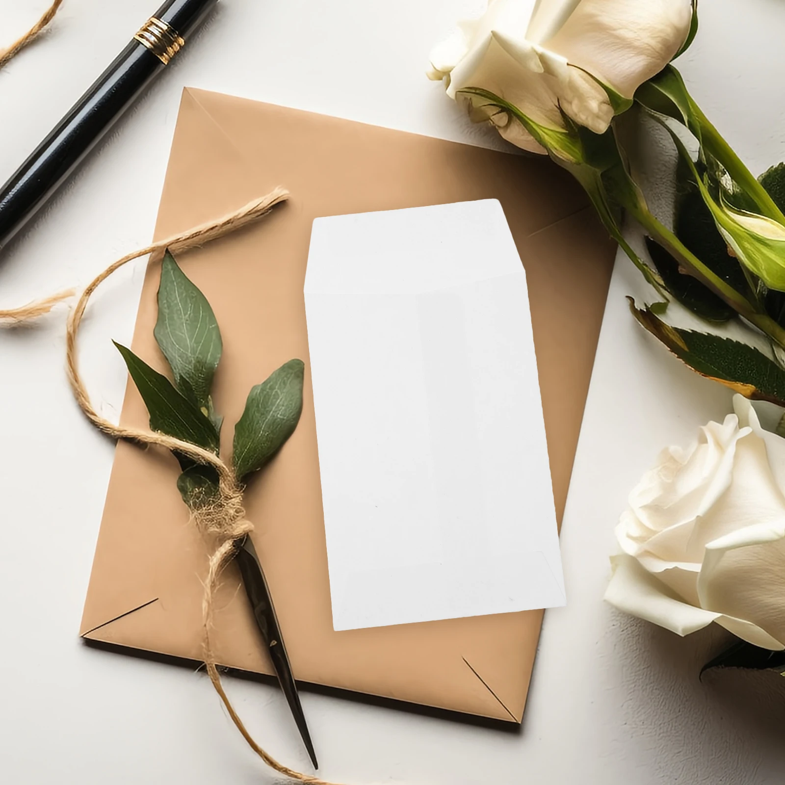 

100pcs Blank Small Envelopes White Paper Seed Bags Gifts Cash Saving Organizing Sturdy Envelopes For Money Storage
