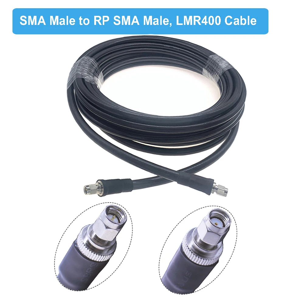 Low Loss LMR400 Cable RP-SMA Male to SMA Male Plug RF Adapter Pigtail 50 Ohm WIFI Antenna Extension Cable Signal Booster Jumper