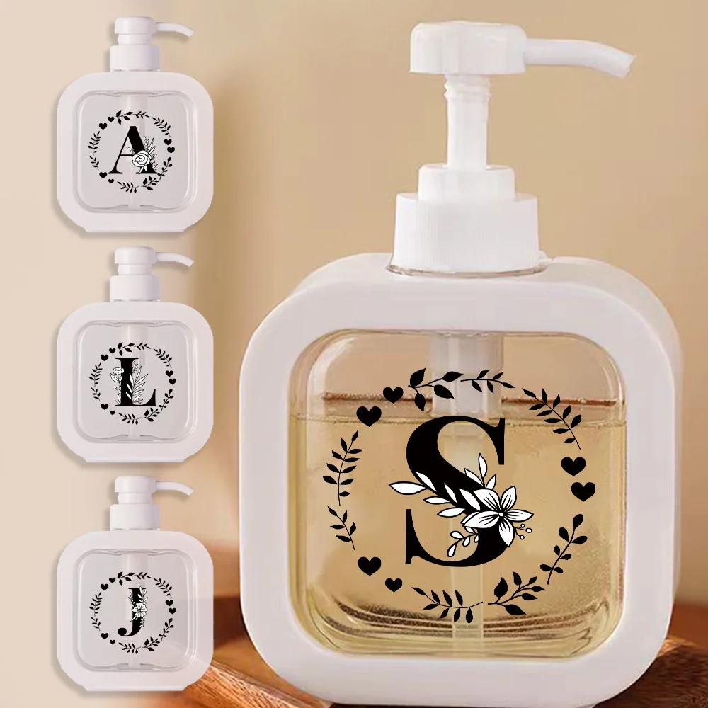 

Press Type Lotion Bottle High Capacity Detachable Soap Dispenser Refillable Lotion Bottles For Home House Garland Letter Pattern