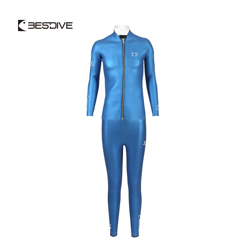 Bestdive Mens 2-Piece 5mm Zipper Jacket Wetsuit & High-Waisted Pants Male Freediving Scuba Diving Yamamoto Neoprene Wetsuit 2pcs