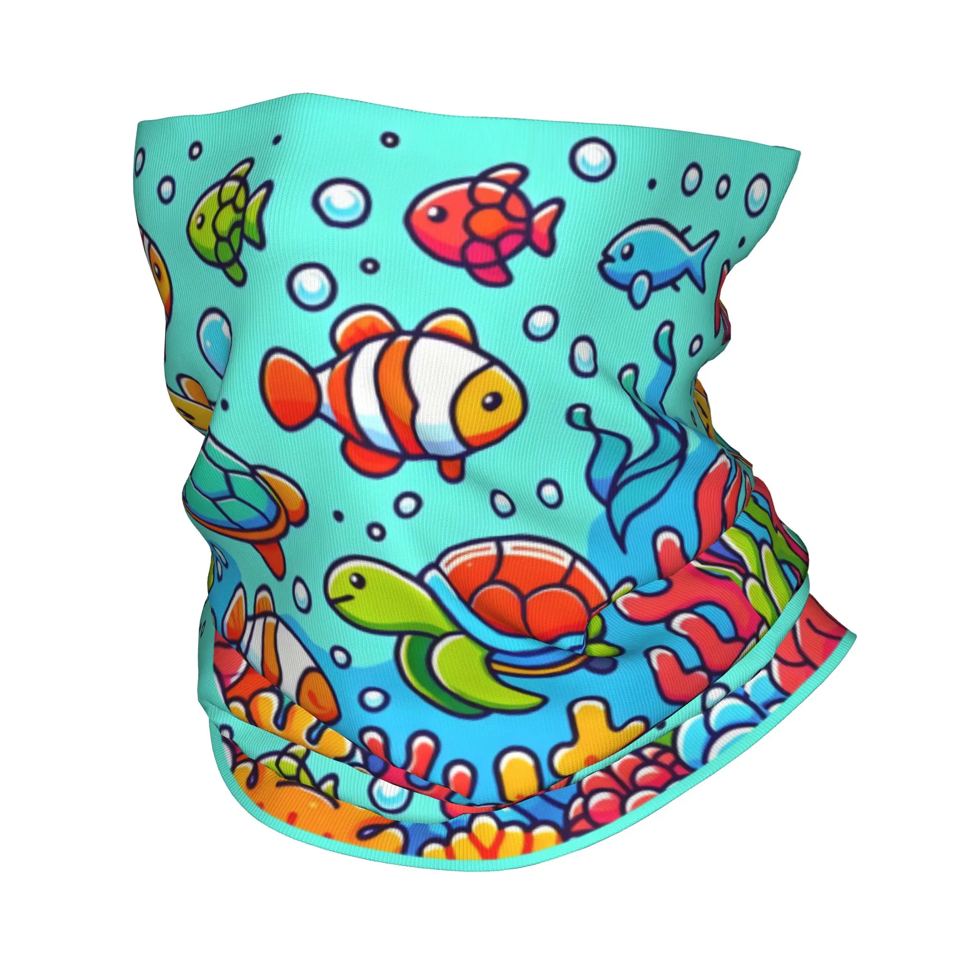 

Изготовленная на заказ тропическая рифовая зимняя повязка на голову с морской черепахой, теплая повязка на голову для мужчин и женщин, лыжный походный шарф-труба, бандана для лица, гетры