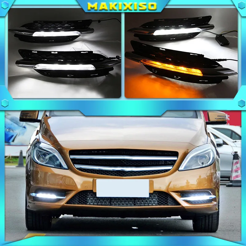 

2pcs LED DRL Yellow turn signals For Mercedes-Benz B-Class W245 B180 B200 11-13 White