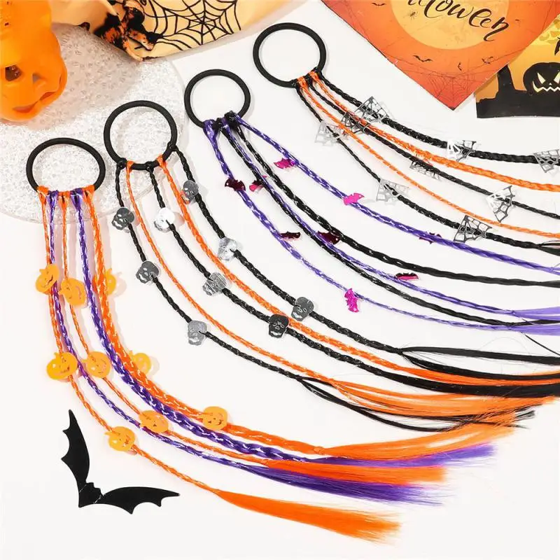 

Halloween Wig Pumpkin Hair Rope Bat Hair Rope Rubber Band Braided Hair Women's Hair Band Hair Accessories Ladies Hair Ring