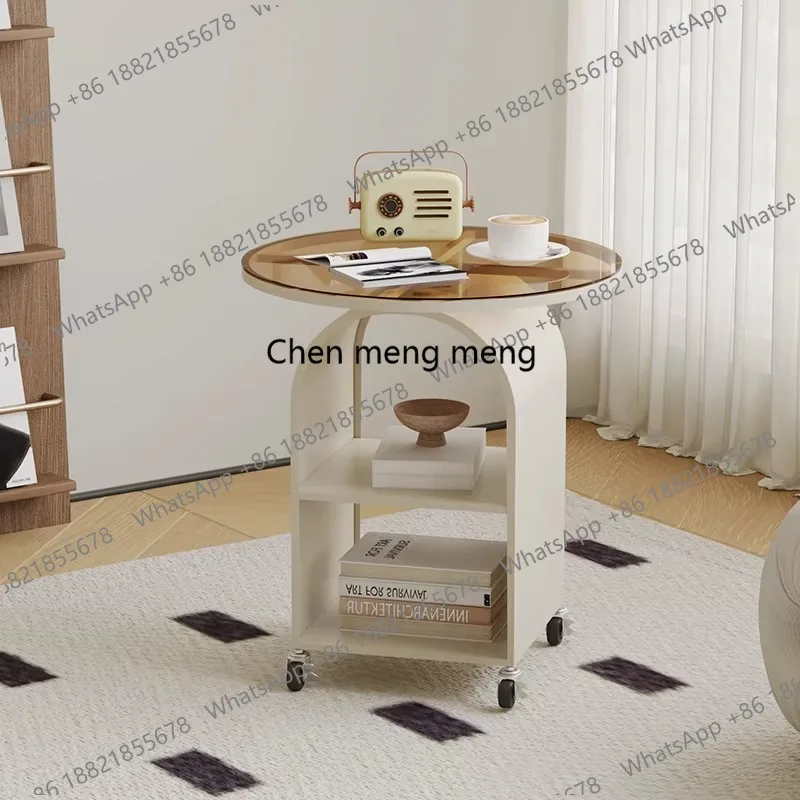 Glass Set Coffee Tables Ethiopian Hidden Storage Round Living Room Tea Table Bedside Apartments Mesas De Centro Room Furniture