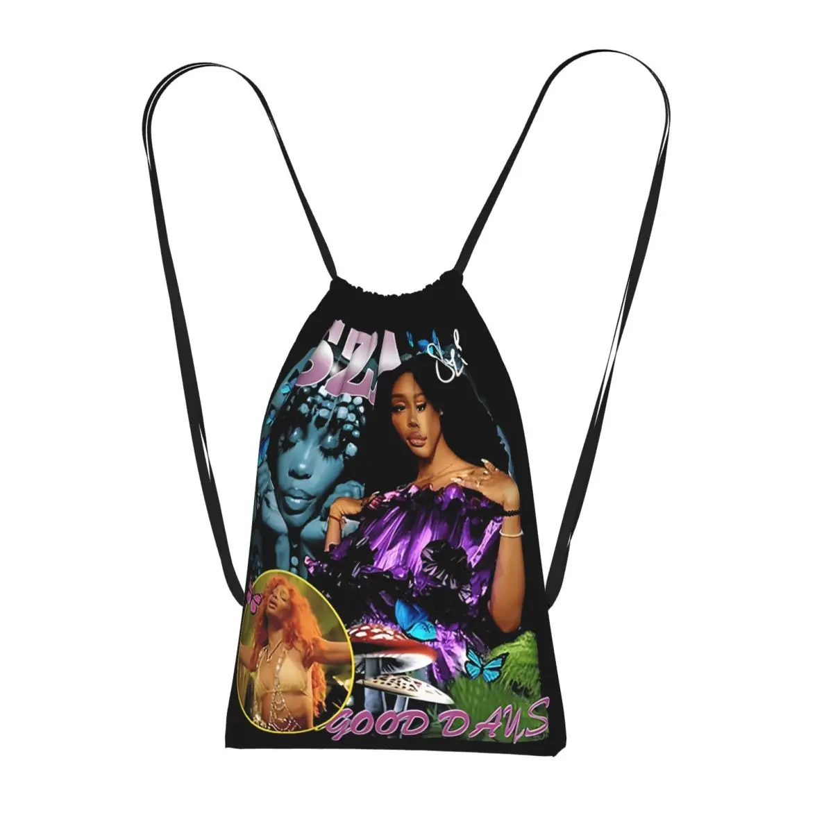 SZA Album Classic Drawstring Backpack Sports Gym Bag Lightweight Foldable Storage Drawstring Bag for Men Women