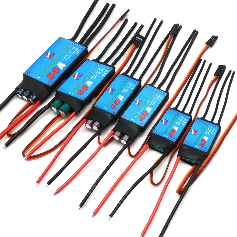 ZMR Bidireccional 12A/20A/30A/40A/50A/60A/80A ESC bidireccional sin escobillas para hélice subacuática neumática de coche de Control remoto