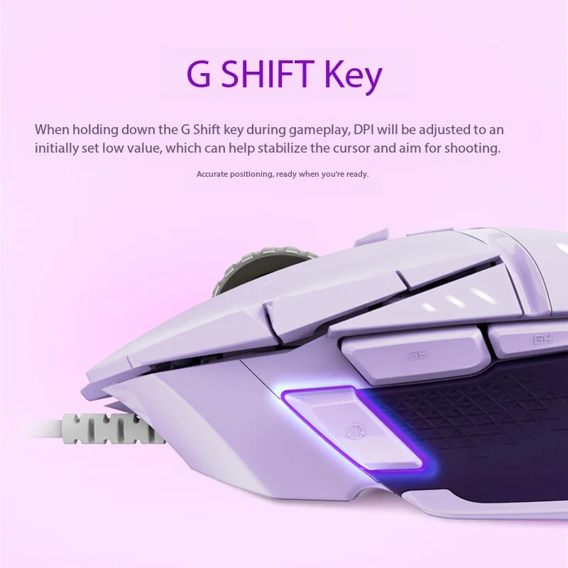 Logitech G502 HERO Dominator Color Purple Pink Gaming Mouse PUBG Mouse Esports Mouse Macro Programming RGB Nebula Series view 4