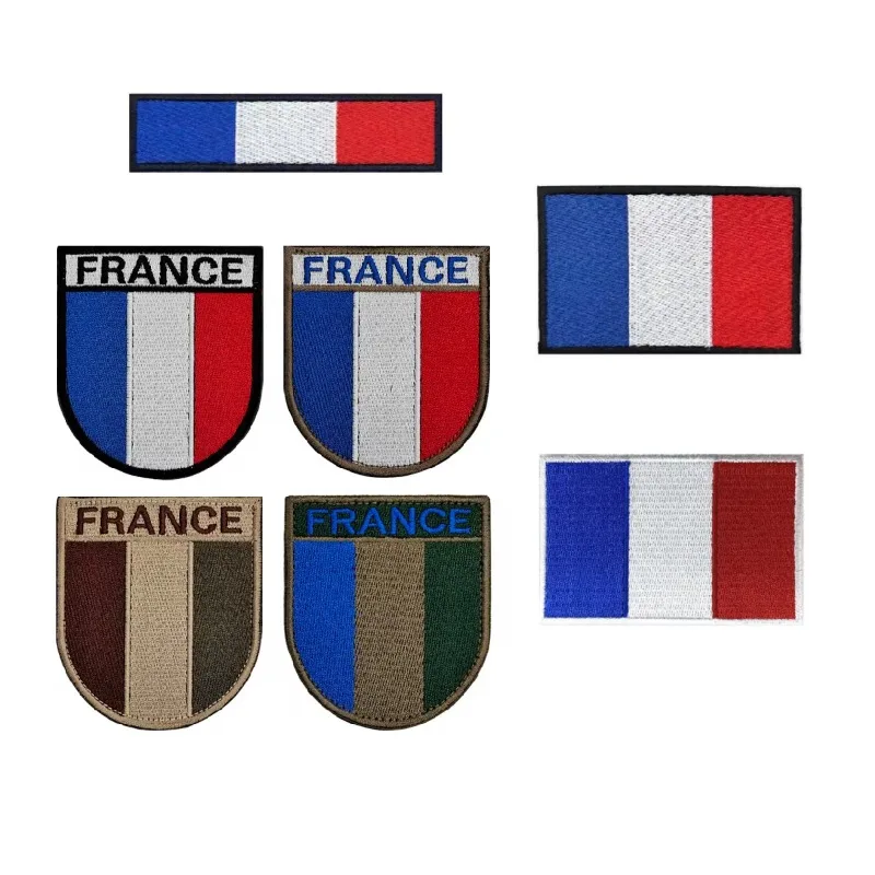 France  flag  patch Embroidered Patch Hook & Loop Sew on Embroidery Military Badge