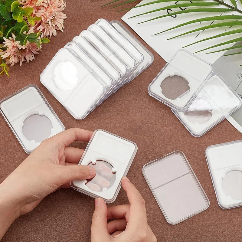 Держатель для монет с защелкой, белые чехлы для монет для коллекционеров, пластиковый держатель для монет