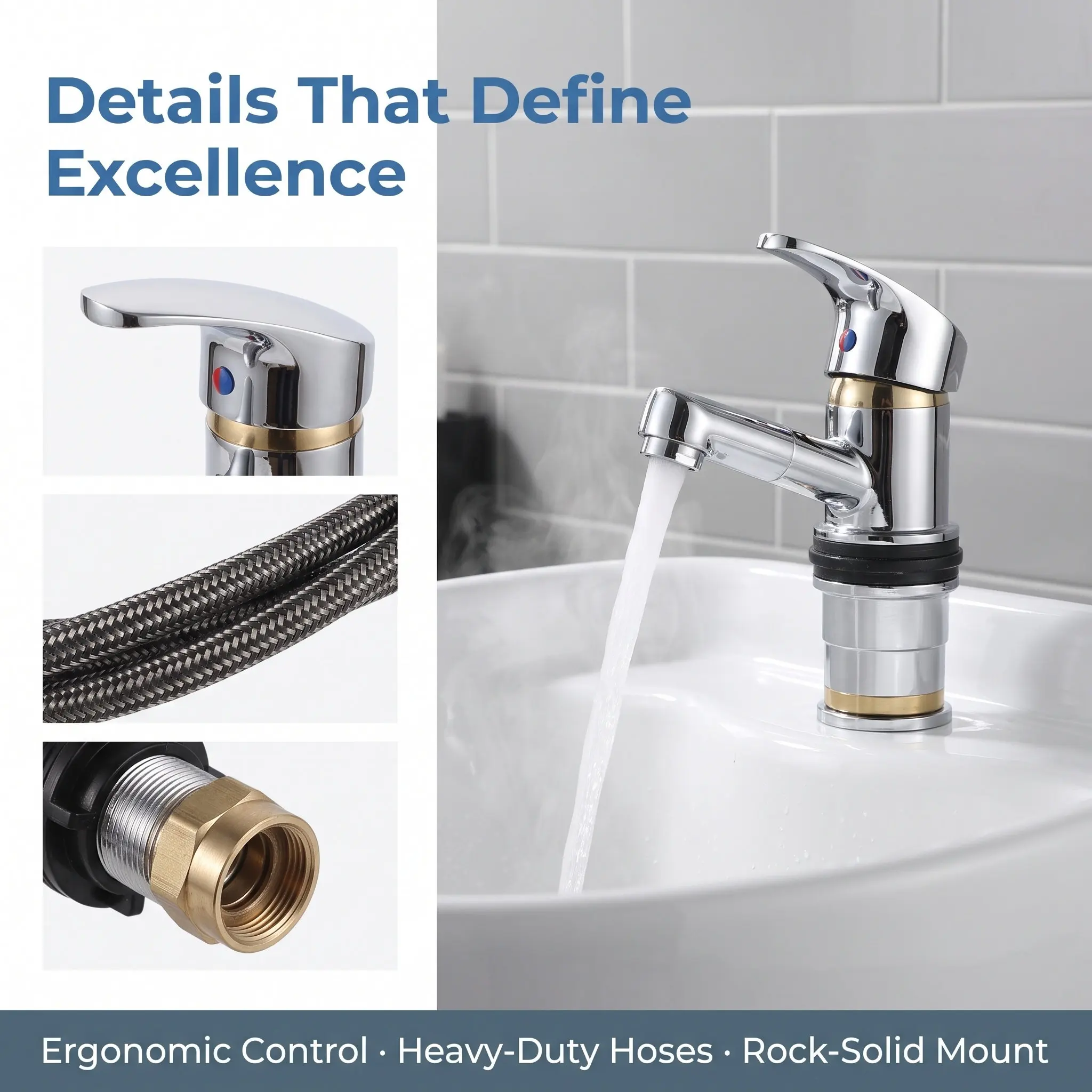 Salon Shampoo Bowl Faucet High Neck Mixing Valve Stable Installation Precise Hot Cold Water Adjustment for Hair Washing Station