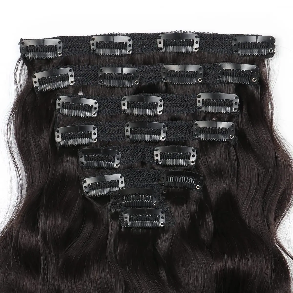 Body Wave Clip in Hair Extensions Human Hair Clip in Hair Extensions #1B Full Head 8Pcs with 120Gram Clip In Hair Extensions