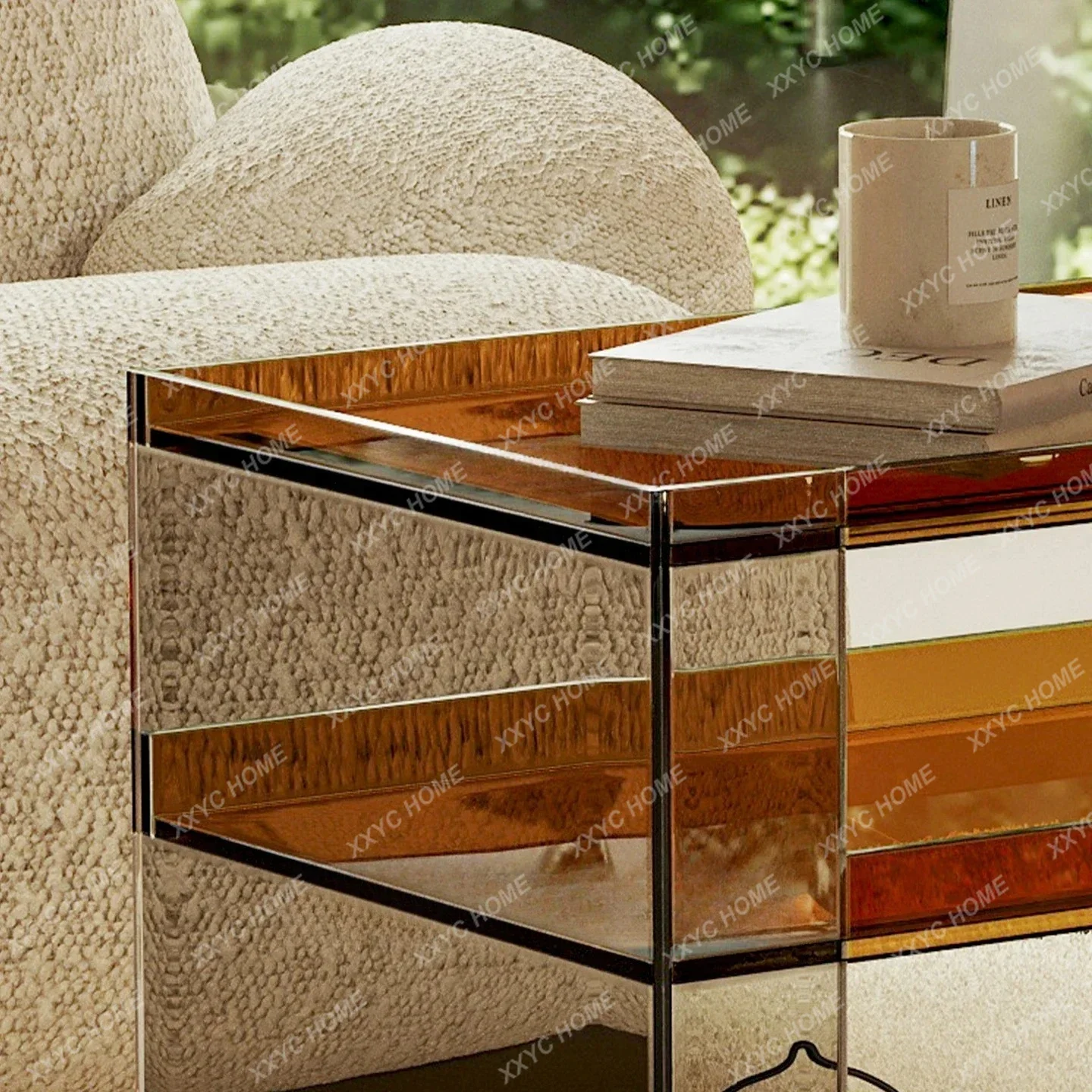 AACy56 A26 Licht Luxus Couchtisch Mobile Trolley Acryl Rand Esszimmer Auto Wohnzimmer Teetisch Rack