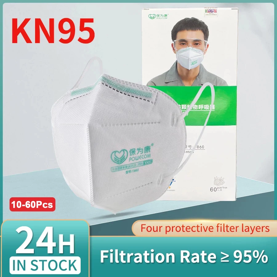 

Fast Delivery 1860 Ear-Hoop KN95 Face Mask 4-Layers Dust-Proof Mouth Mask Anti-PM2.5 Anti-Fog Protective Respirator Dust Masks