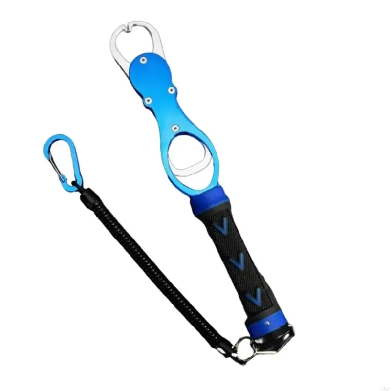 Pinza labios peces aleaciones aluminio J0ME con escala, pinzas para controladores, herramienta Control pesca
