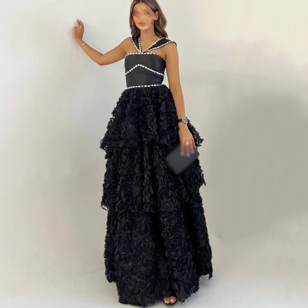 

Customized Elegant Pleat Off-the-shoulderA-line Long Dresses Women's Evening Gowns Bespoke Occasion Grace Prom Dresses