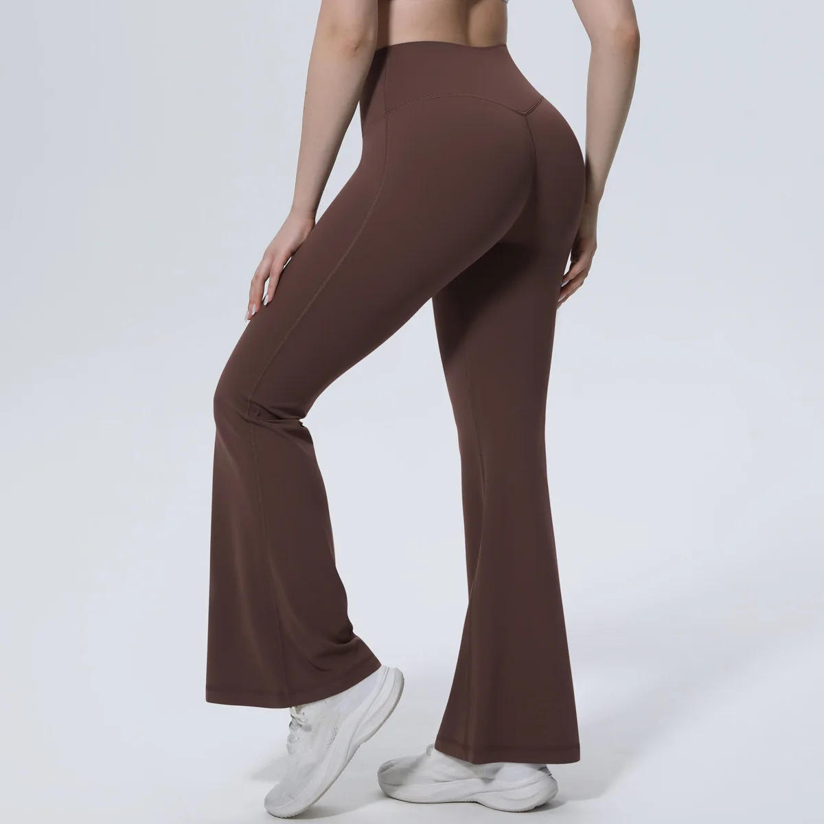 Women High Waist Leggings Flared Gym Fitness Workout Leggins Yoga Pants Scrunch Sports Training Tights Elatic Sportswear