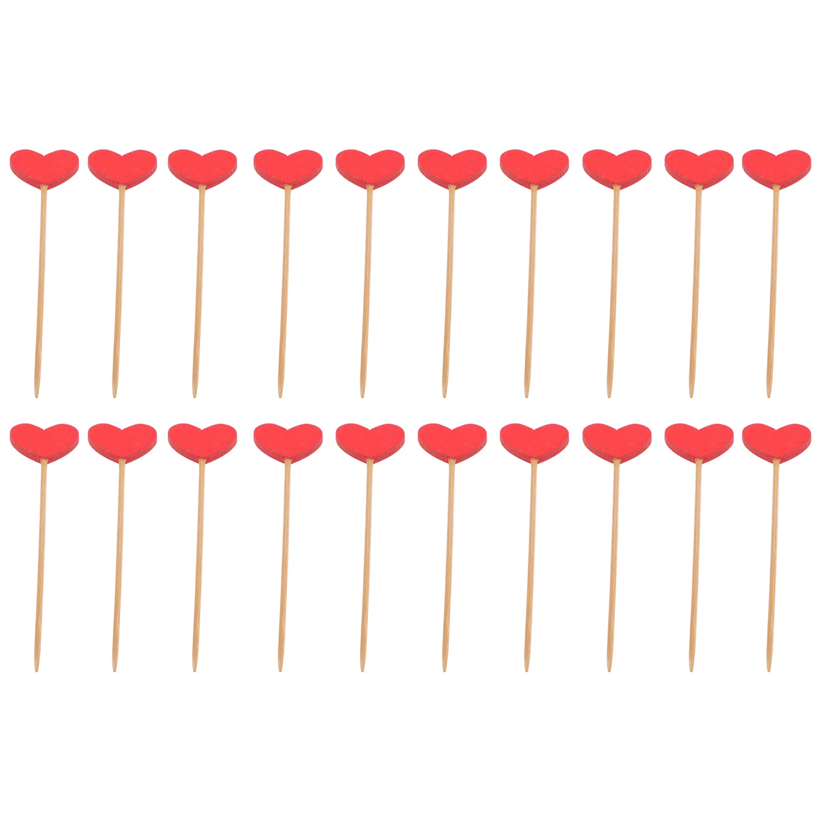 

20pcs Red Heart Shaped Cake Decorations Fruit Picks for Party Favors Dessert Toppers Valentine Wedding Photo Props PARTY DIY
