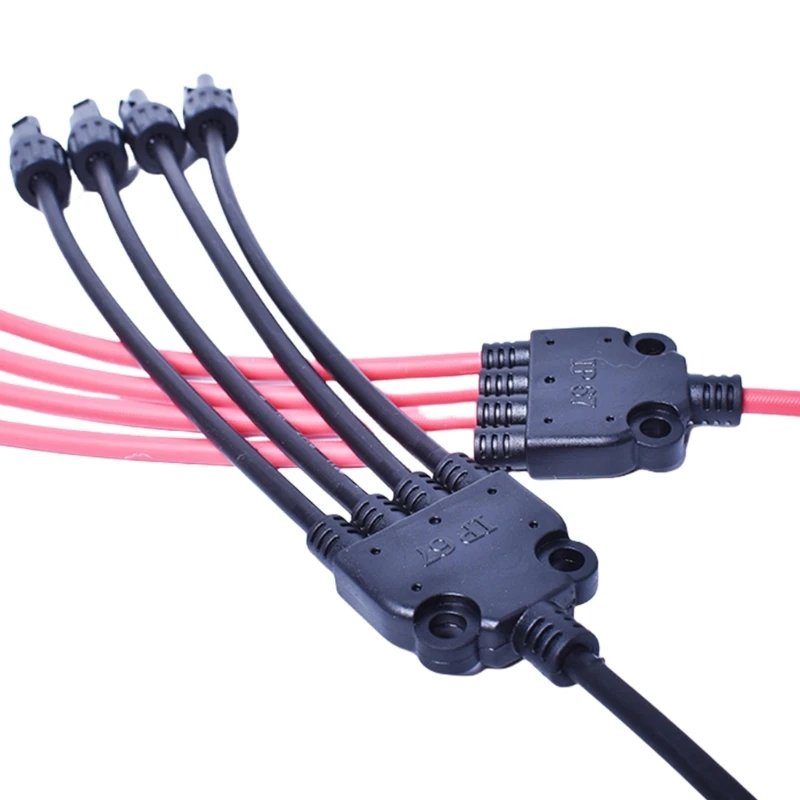 Solar Panel Y Connector Cables 10AWG Renewable Energy Solar Panel Connector Simple Installation for Double Panel Linking