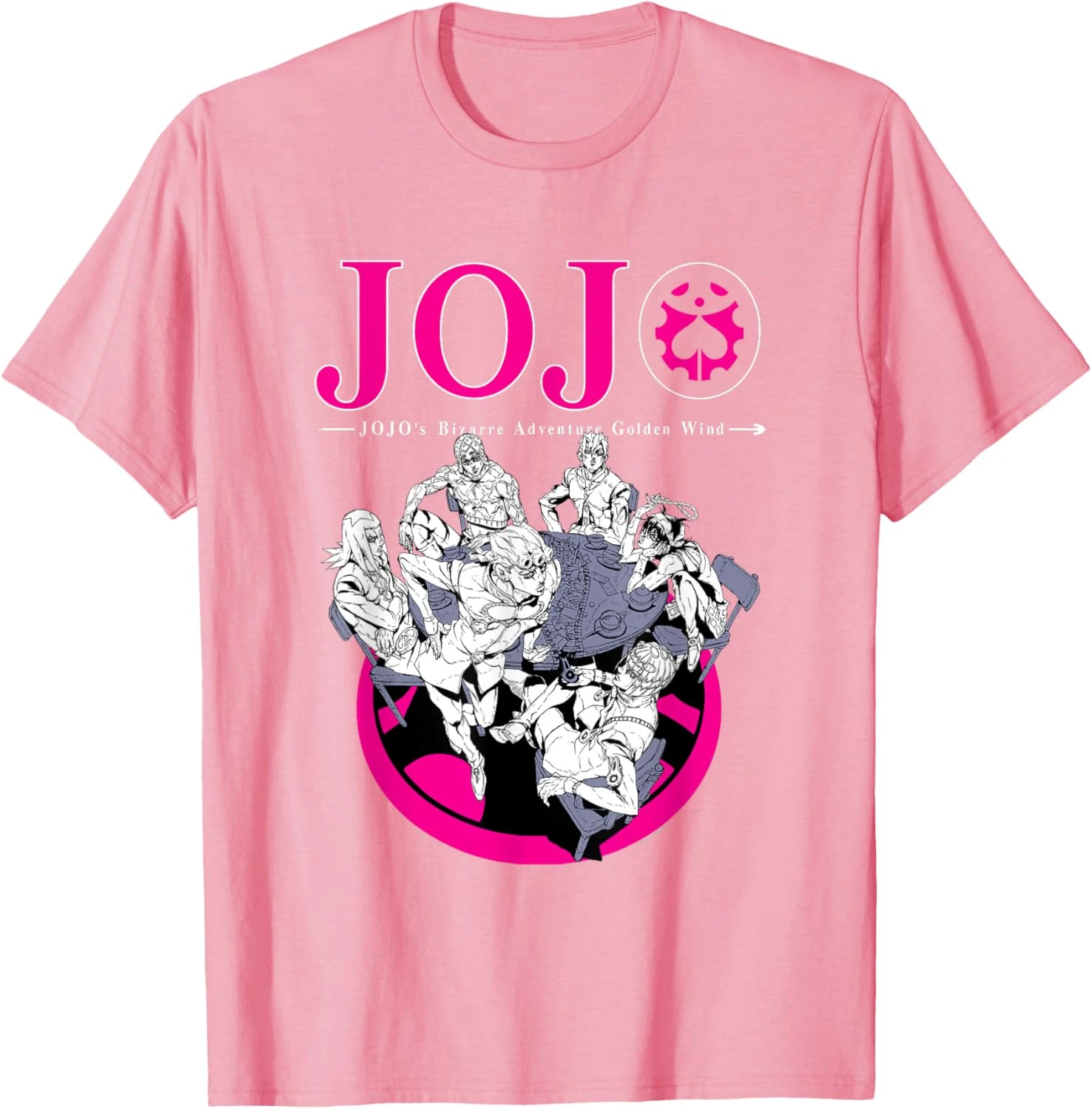 2026 summer New Jojo Bizarre Adventure anime  men's 100_ Cotton T-Shirt Wind Bruno pattern unisex Comfortable and casual