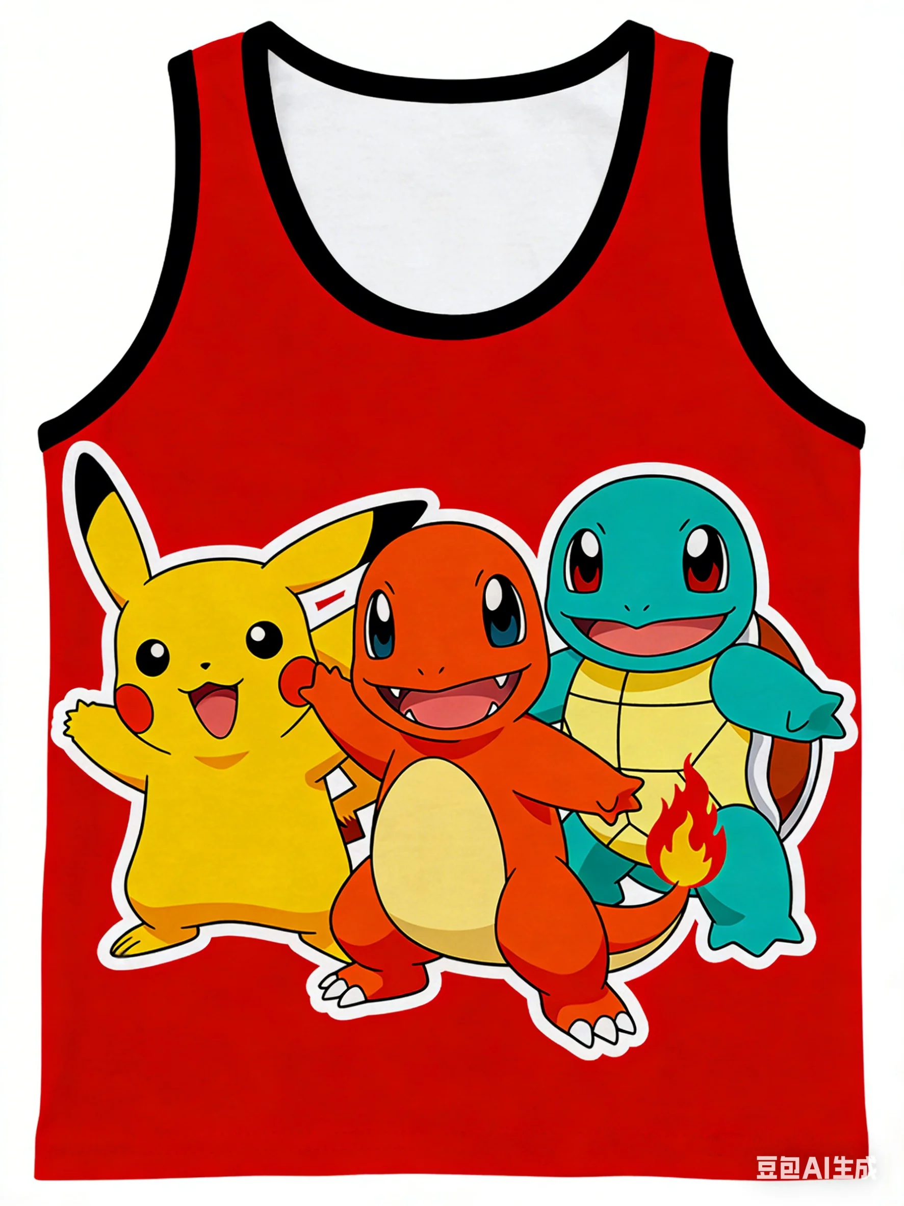 

Футболка-жилет с принтом Pokémon Collaboration, летняя, свободного кроя, универсальная, с аниме-принтом