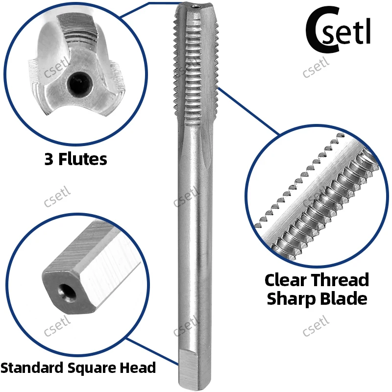Csetl M7.5x0.5 M7.5x0.75 M7.5x1 M7.5x1.25 HSS Machine Thread Tap  Straight Fluted Taps  Right Hand
