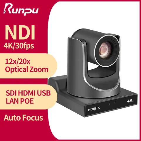 NDI PTZ 회의 카메라, 교회 비즈니스 미팅용 라이브 스트리밍 카메라, SDI 카메라, USB HDMI, POE, 12x20 배 줌, 4K30fps