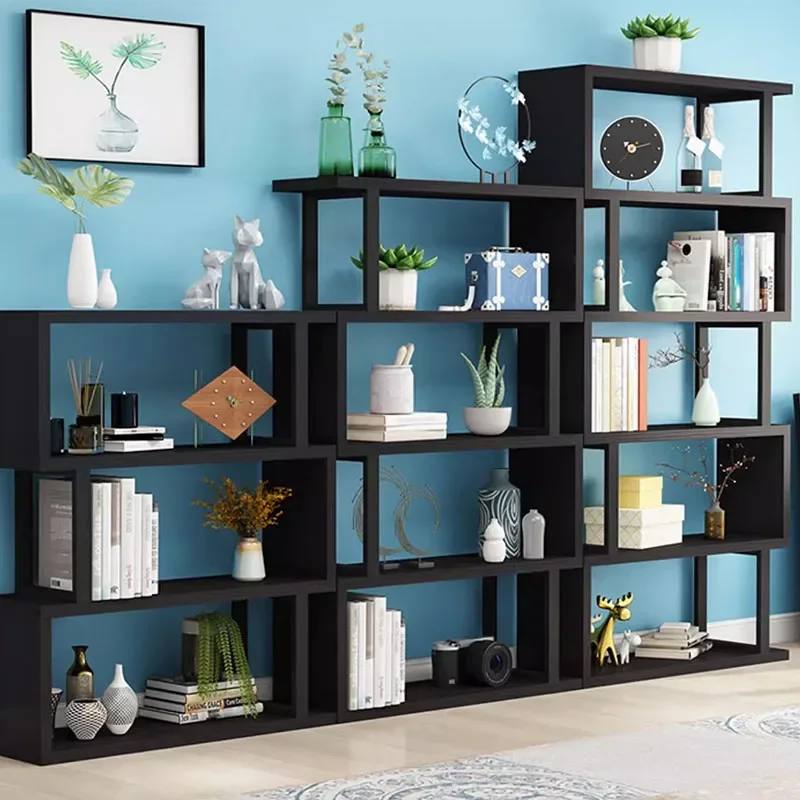v*-Decoration Art Bookcases Minimalist Standing Organizer Storage Manga Book Shelf Japanese Story Prateleira Library Furniture.