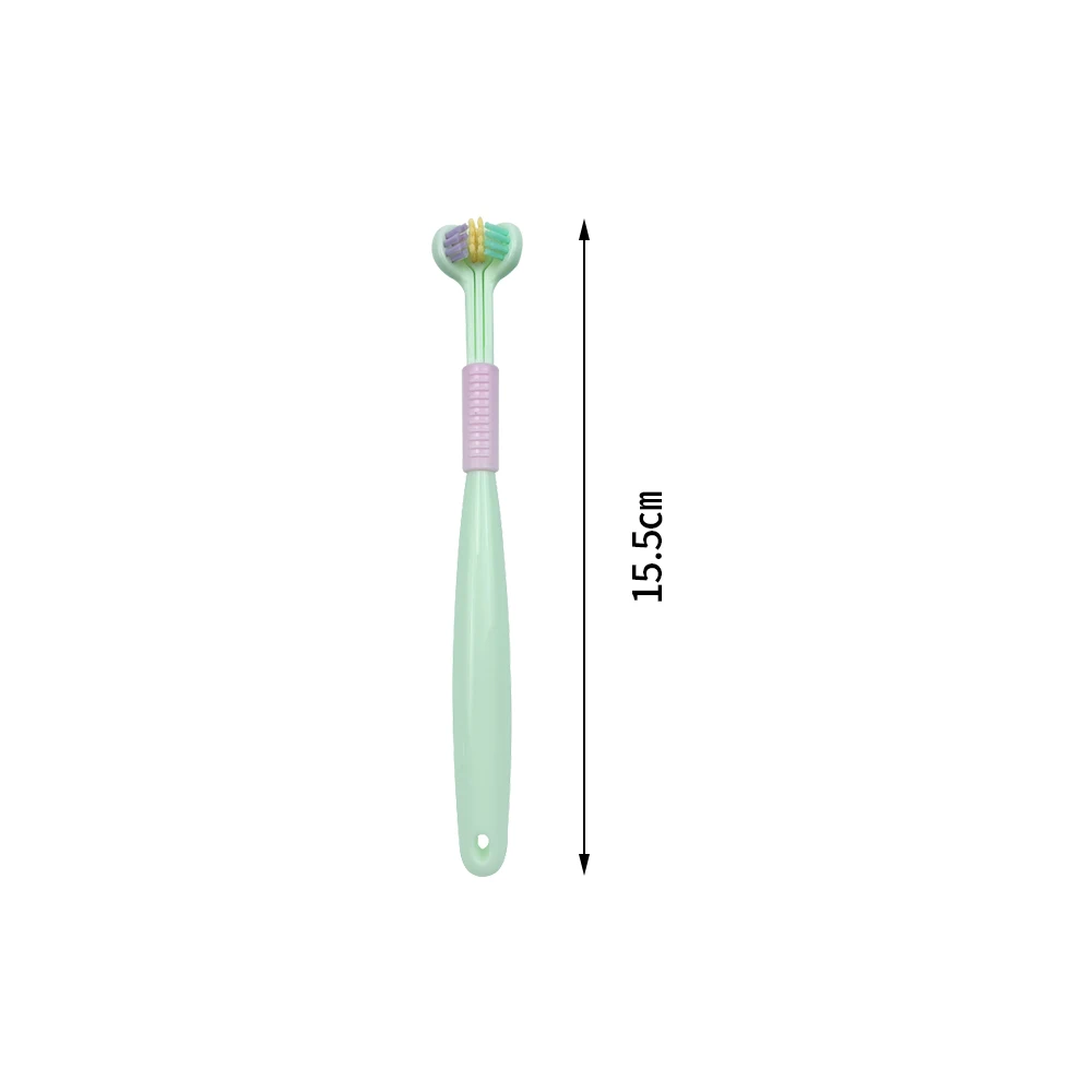 Three Sided Children\'s Toothbrush For Cleaning Teeth Three-dimensional No Dead Corners Soft Bristled Three Headed Brush 2pcs