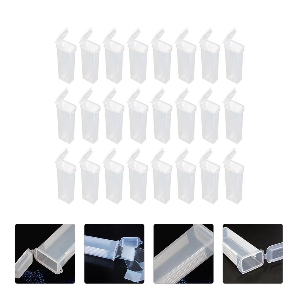 

50pcs Glass Slide Boxes Plastic Cuboid Microscope Glass Holder Slide Boxes Glass Slide Cases Pathological Section Box