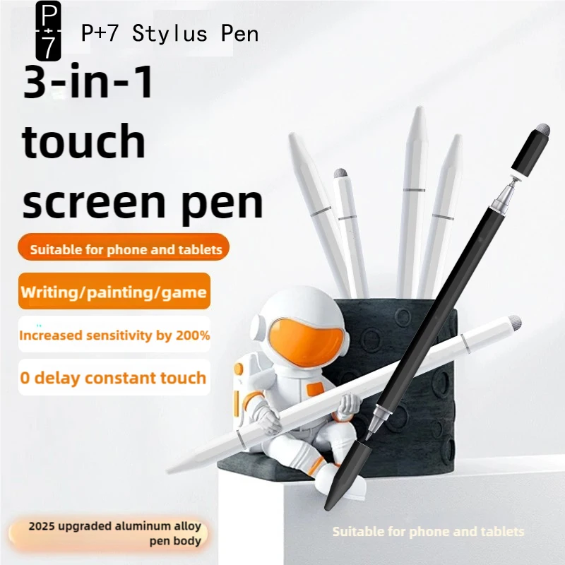 P+7 Universal Touch Pen For Android iOS Tablet and Phone iPad UniversalThree Pen Tips Touch Screen Pen Ballpoint Pen Tip Pencil