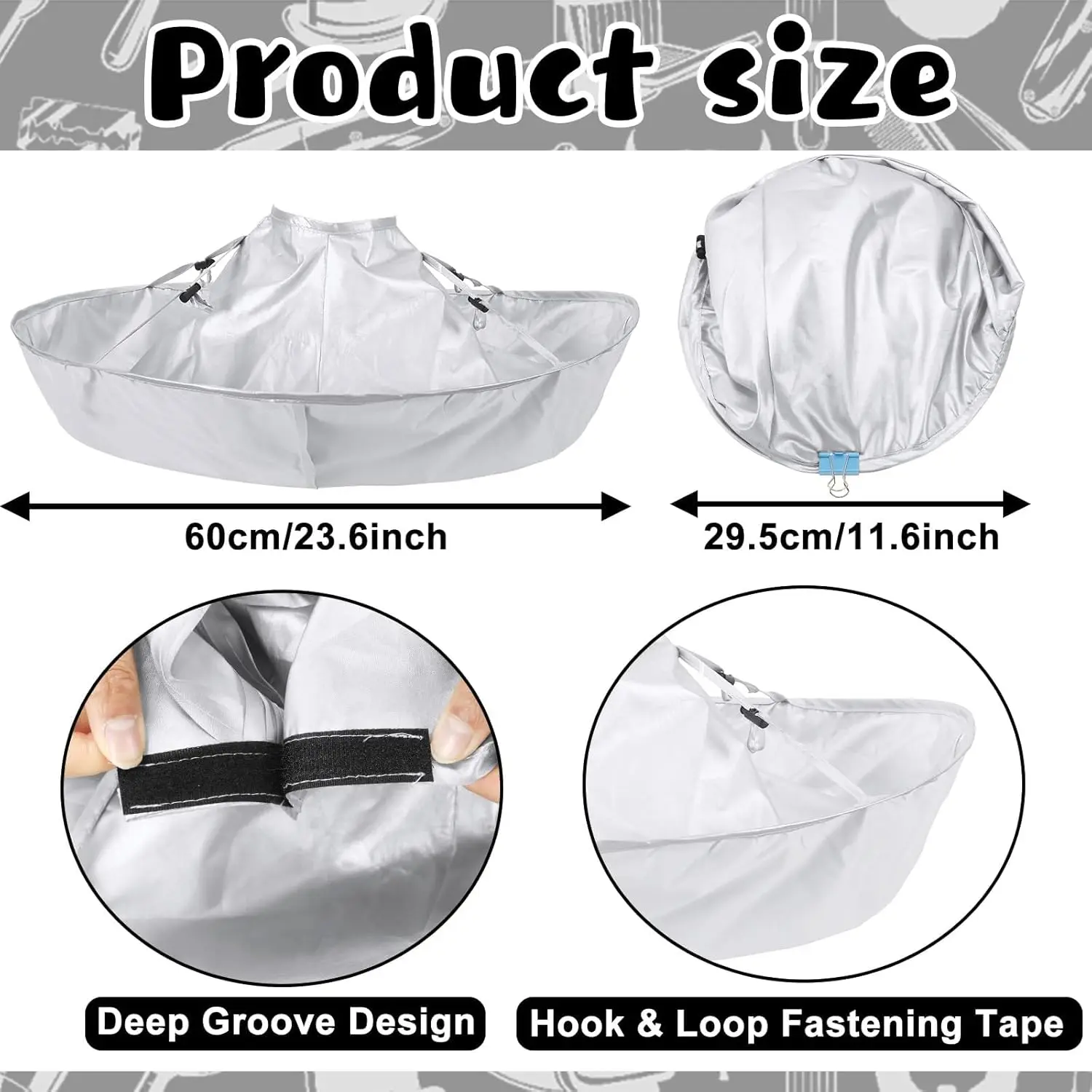 Hair Cutting Cape for All Ages – Unisex Adjustable Barber Cloak with Umbrella-Style Collar, Foldable for Home & Salon Use view 2
