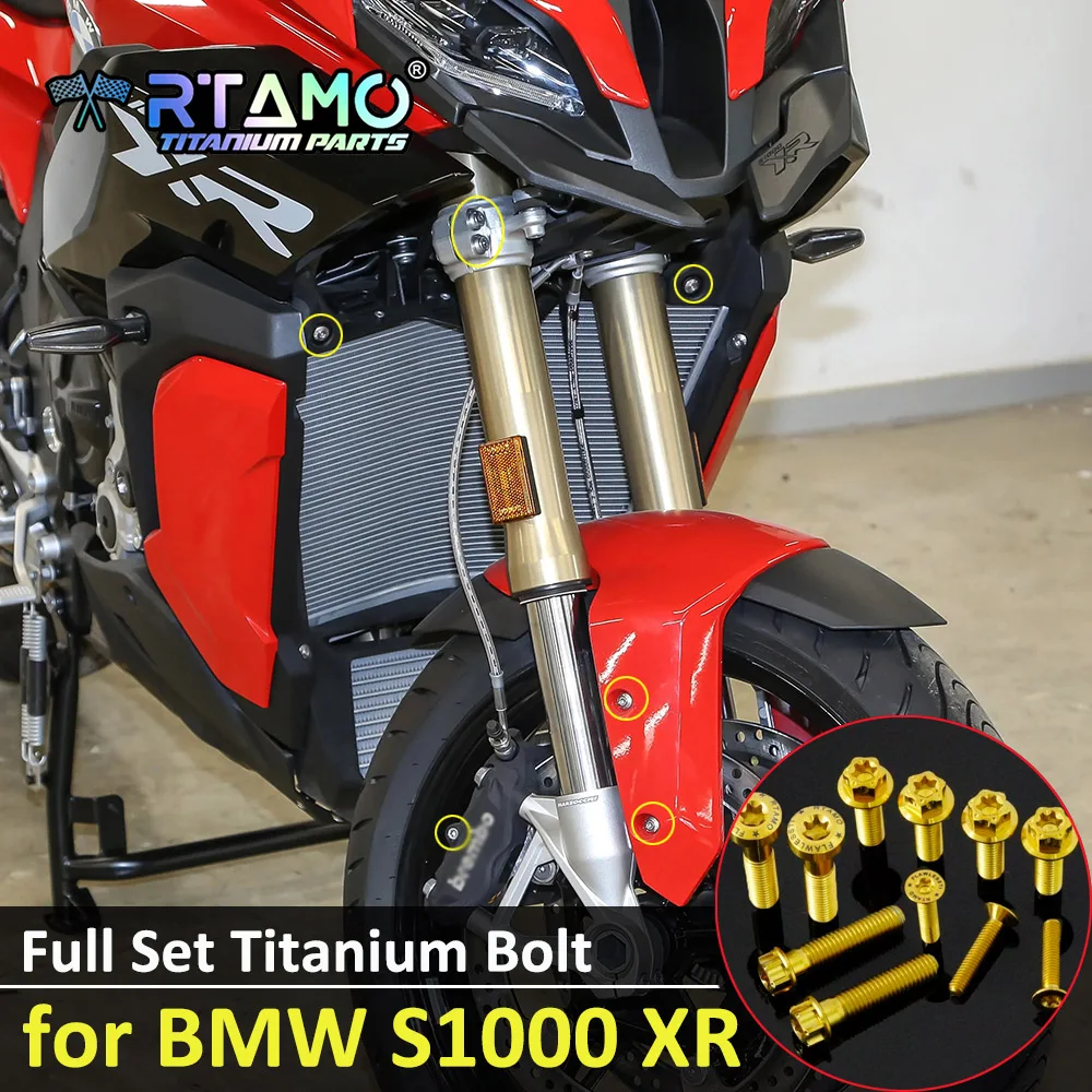 

RTAMO Gr5 Titanium Bolts Windshield Brake Fluid Cap Clutch Pump Front Fender M4.32 Caliper Pin Oil Tank Cap for BMW S1000XR 2024
