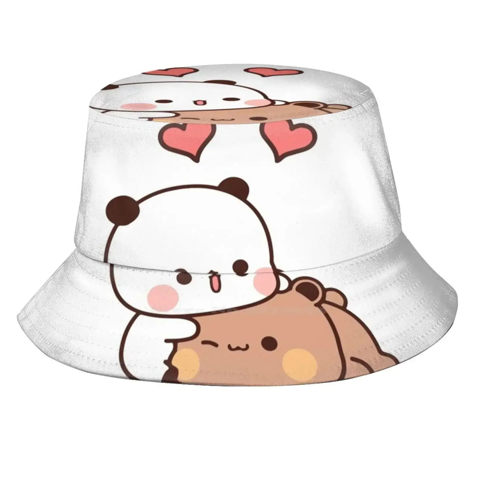 Hugs Love | Panda Bear Unisex Summer Outdoor Sunscreen Hat Cap Bubu Dudu Bubu And Dudu Cuddle Animals Funny Bears