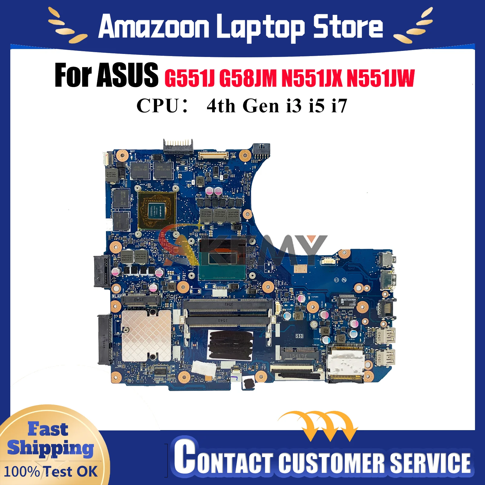 

N551JM Материнская плата для ноутбука ASUS ROG N551JK N551JM N551JW N551J G58JM N551JX N551JQ G551J N551JB Материнская плата с процессором i3 i5 i7