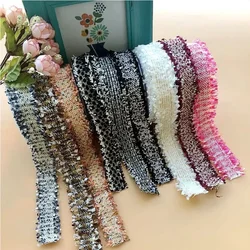 2CM 3CM 5yards/lot Tweed webbing ribbon with Frayed Sides for gaments,hats,pins. sewing accessories Jacquard Trim