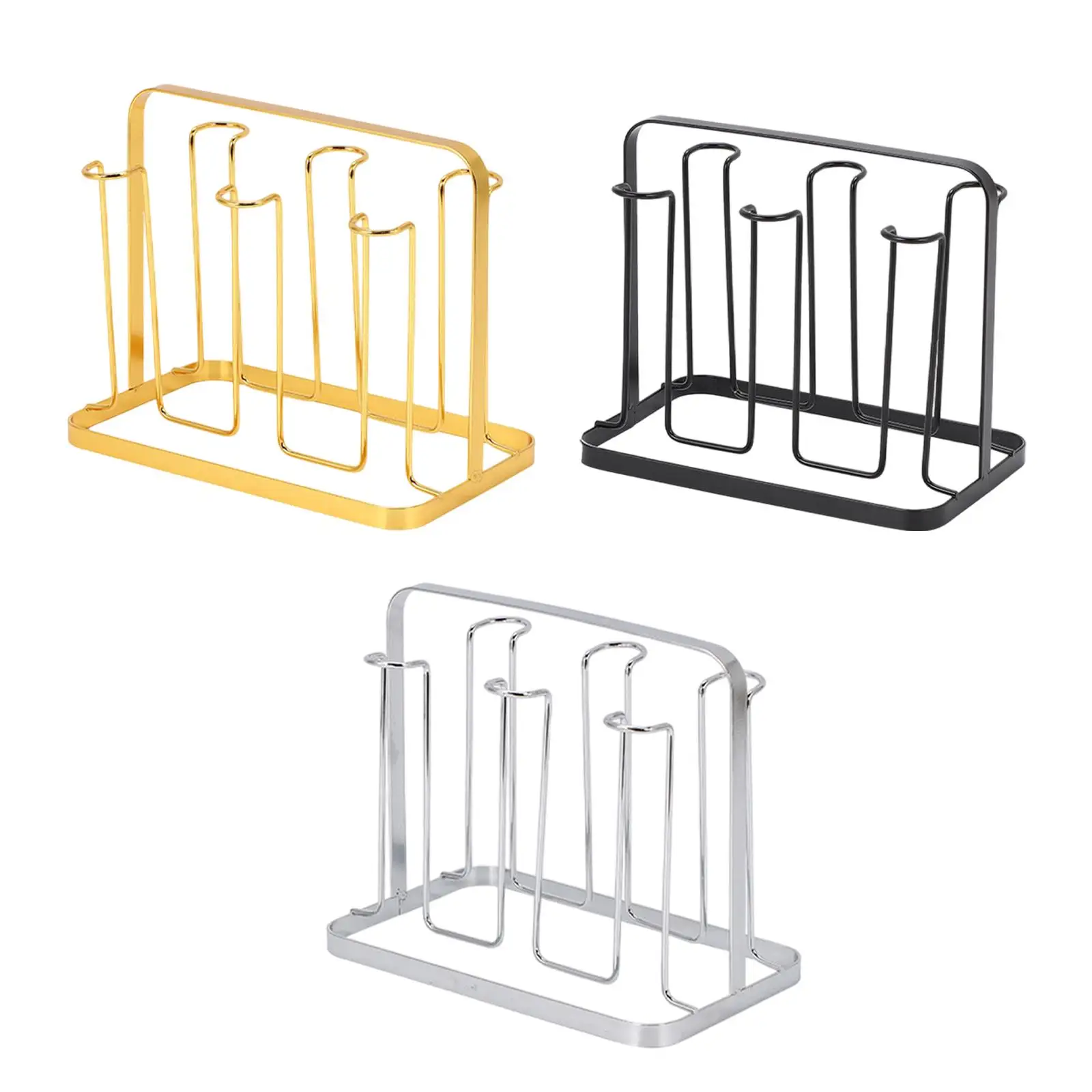 Glass Bottle Holder Sturdy 6 Hooks Metal Cup Drying Rack Glass Tumbler Organizer