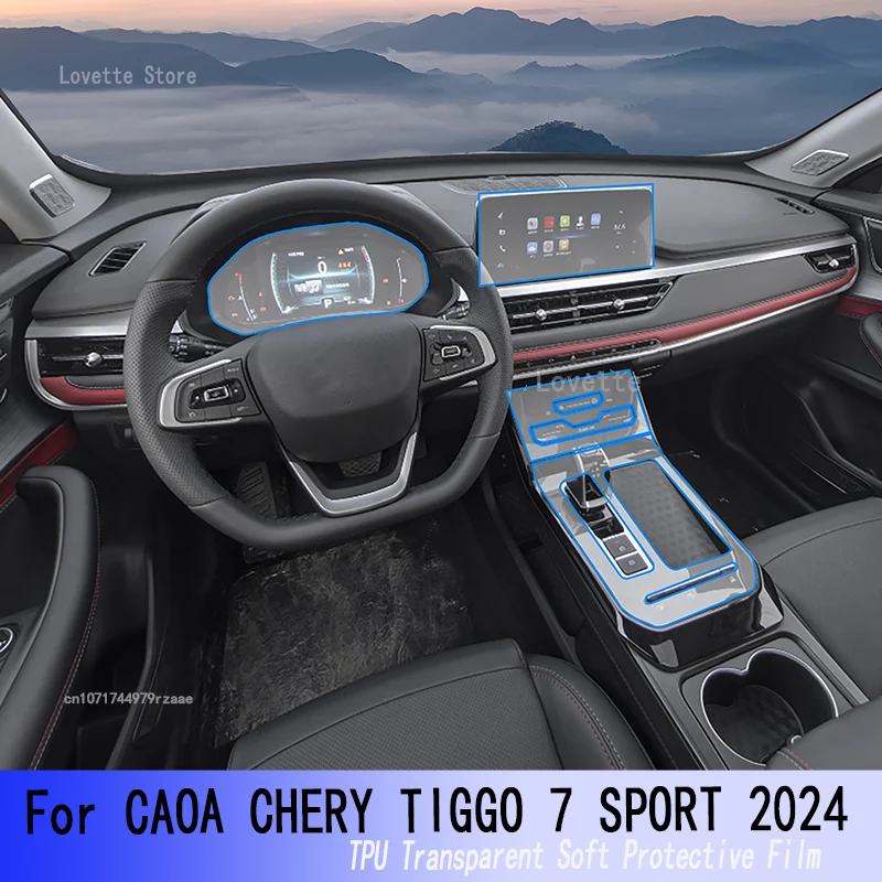 

For CAOA CHERY TIGGO 7 SPORT 2024 Car Navigation Instrucment condition Protective TPU Gearbox Screen Protector condition Fitting