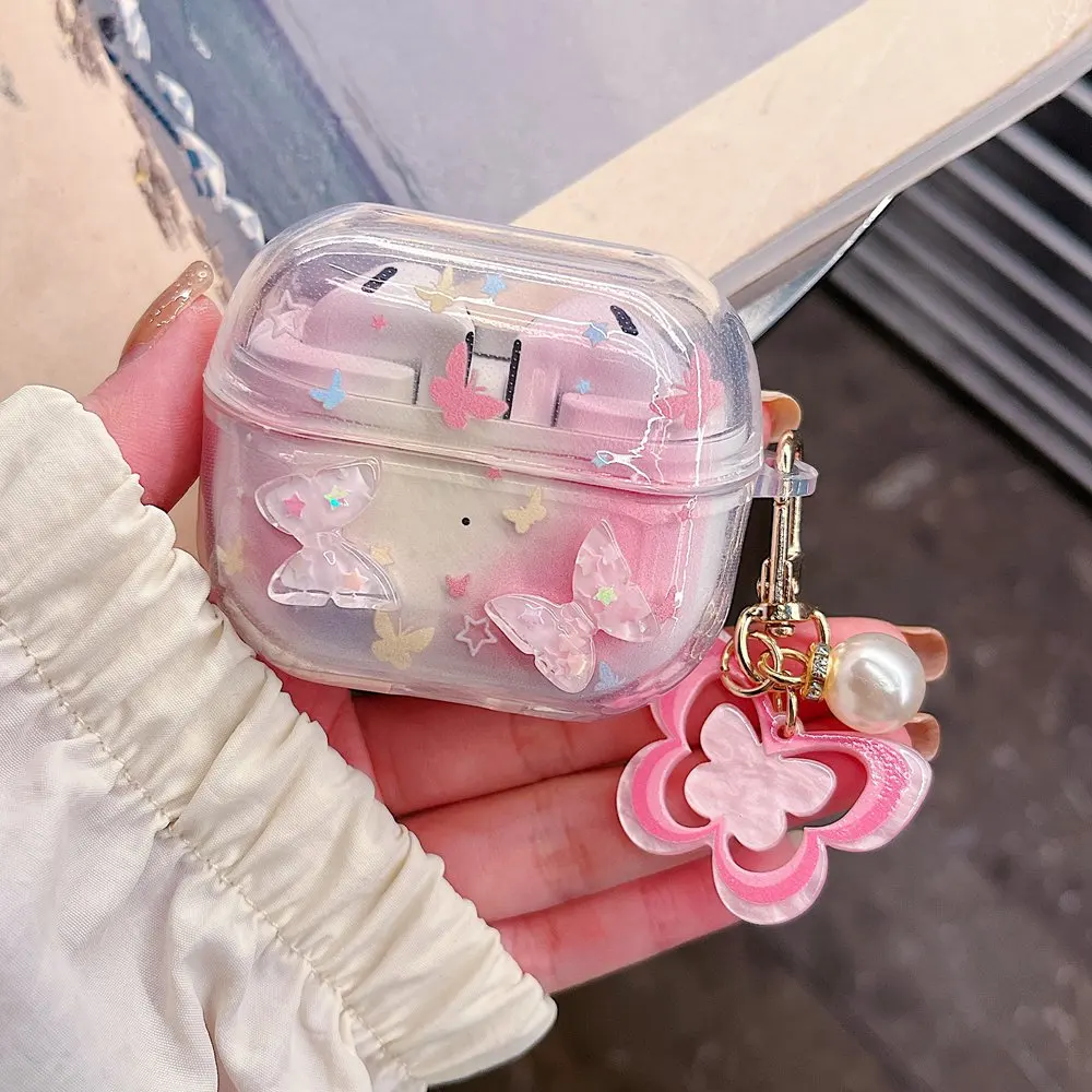 Cute Butterfly Shockproof Case For Samsung Galaxy Buds 3 Pro Buds3 Pro Buzz 3 Pro Soft Cover Clear Earbuds Accessories Sleeve