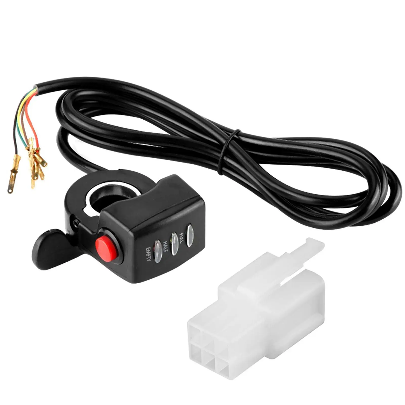 

36V Electric Bike Thumb Throttle w/ Battery Power Display for E-bike Scooter, Speed Handle Bar Grip Gas Twist Throttle