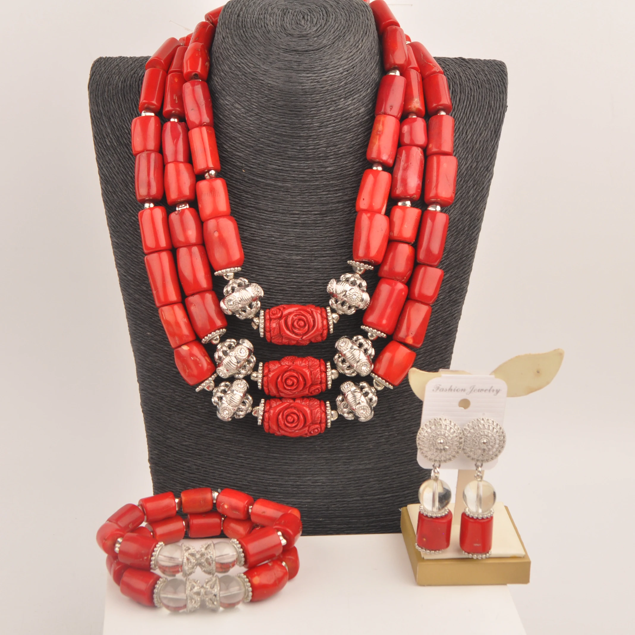 real-red-coral-beads-set-jewelry-african-necklace