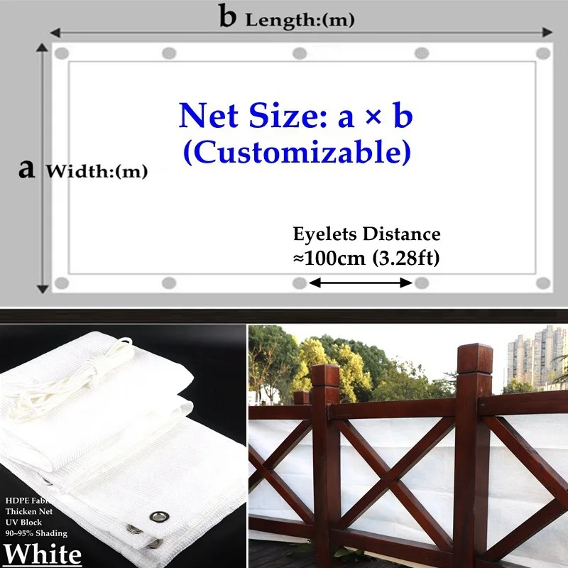 95% Sunshading White Thick High-density HDPE Outdoor Sunshade Net UV Resistant Suitable Courtyard Pergolas GardenSucculent Plant