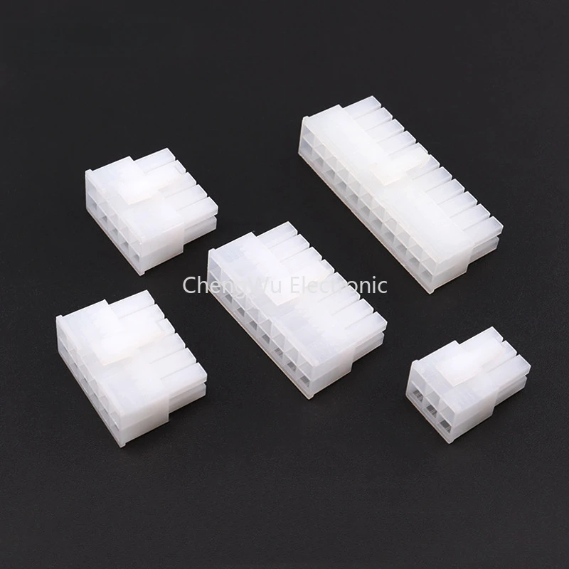 5pcs 4.2mm 2P 4P 6P 8P 10P 12P 14P 16P 18P 20P 22P 24P White Male Plug Plastic Shell for Car Computer Power Connectors Housing