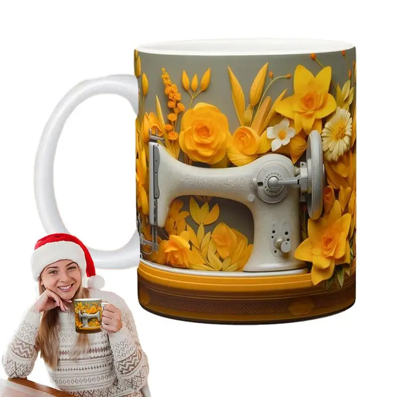 Sewing Coffee Mug Sewing Lover Coffee Mug 3DNovelty Microwave Safe Sewing Quilting Coffee Mug For Women's Birthday People Who