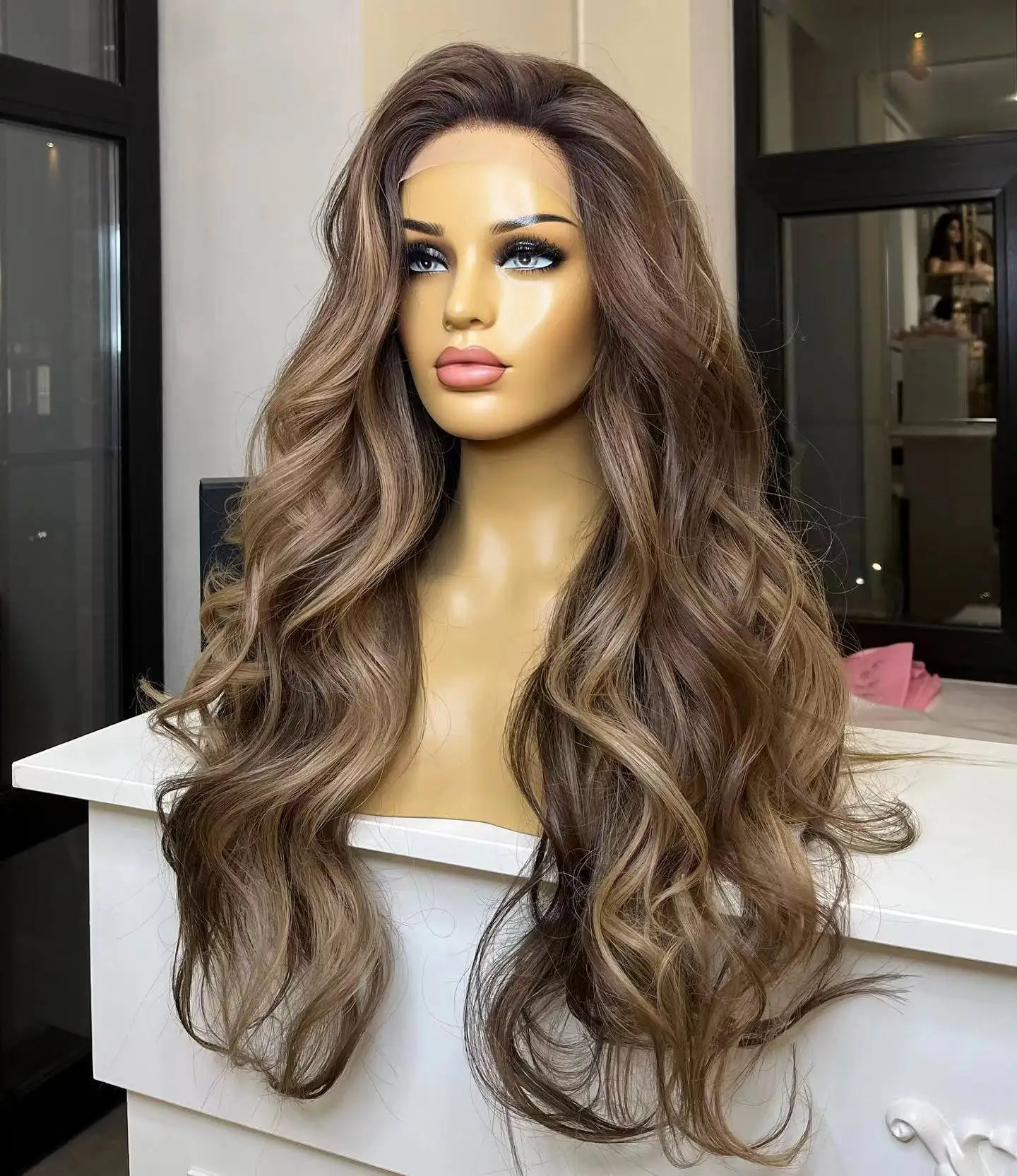 Virgin Brazilian Hair Wigs 100% Natural Hair Human Glueless Hd Transparent Lace Highlight Ombre Wig For  Women